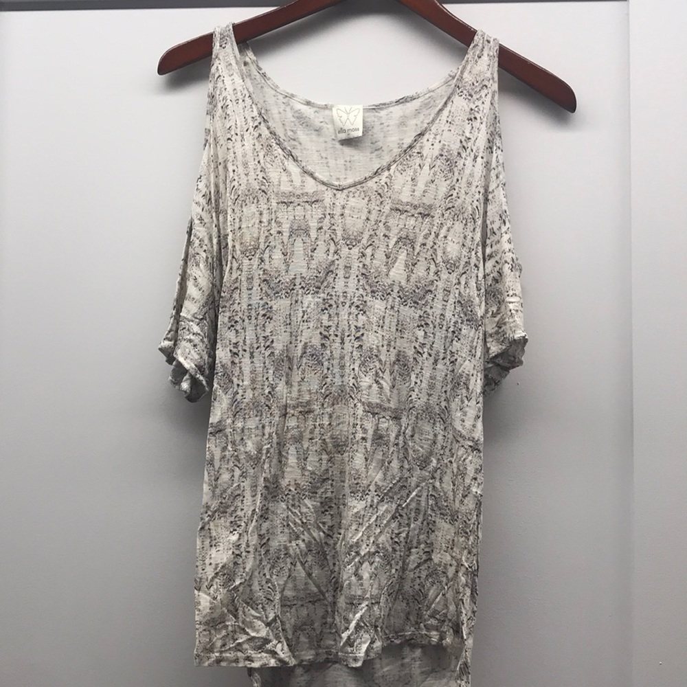 Ella Moss print cold shoulder top